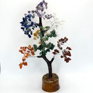 7 Chakra Gemstone Money Tree Natural Crystal Bonsai Healing Decor 10 Inch